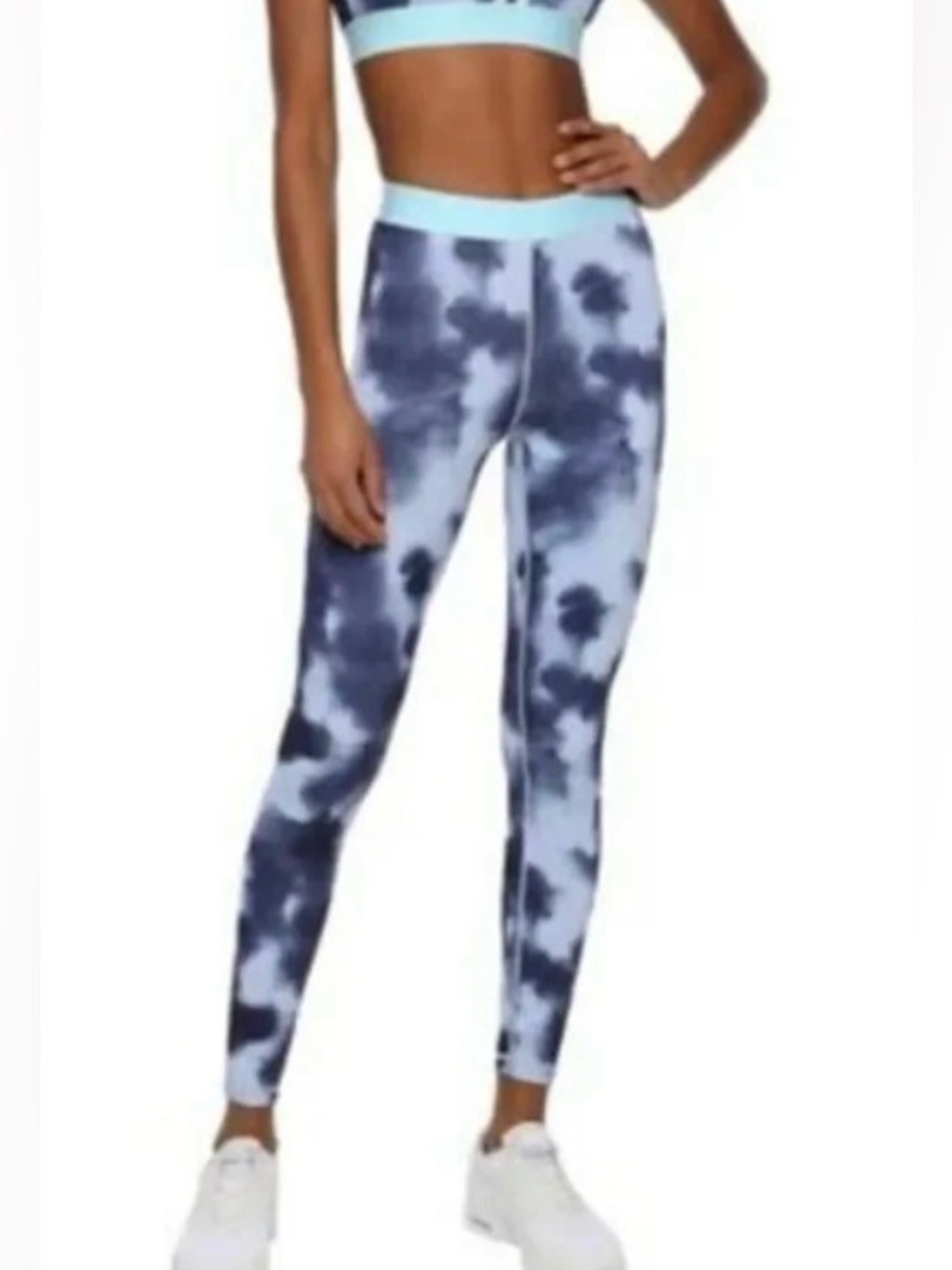 Women's Blue Tie-Dye High-Waist Performance Leggings